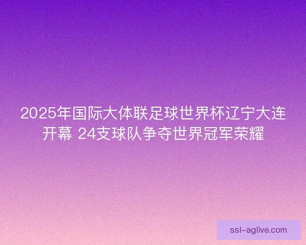 2025年国际大体联足球世界杯辽宁大连开幕 24支球队争夺世界冠军荣耀